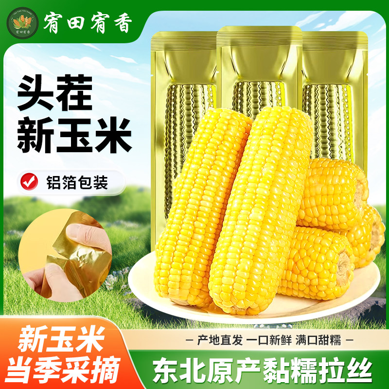 东北糯玉米新鲜糯玉米甜玉米真空包装低脂饱腹玉米棒整支大棒辅食