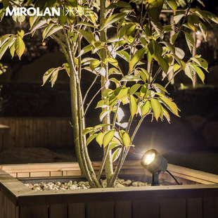 米罗兰户外投光灯地面固定防水景观射灯园林庭院室外灯草坪庭院灯