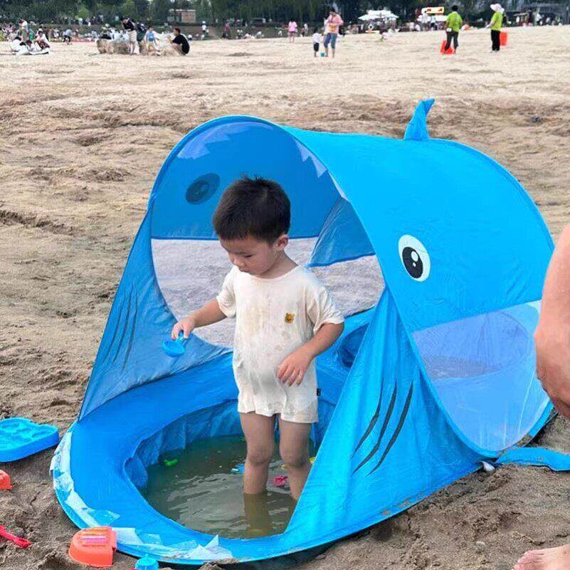 户外沙滩帐篷海边防晒快开便携式折叠全自动简易钓鱼遮阳帐篷儿童