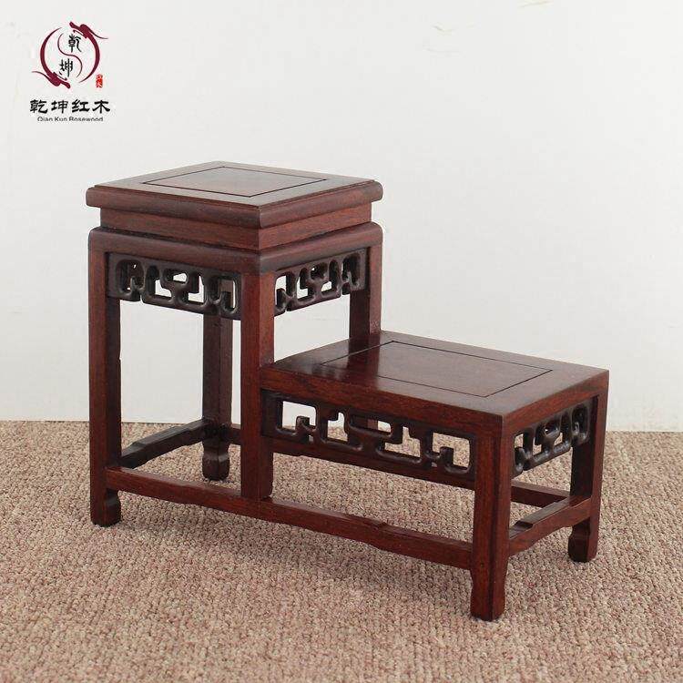 红实木雕佛像摆件底座 工艺礼品摆饰花瓶盆景托架 紫砂壶鸡翅木高