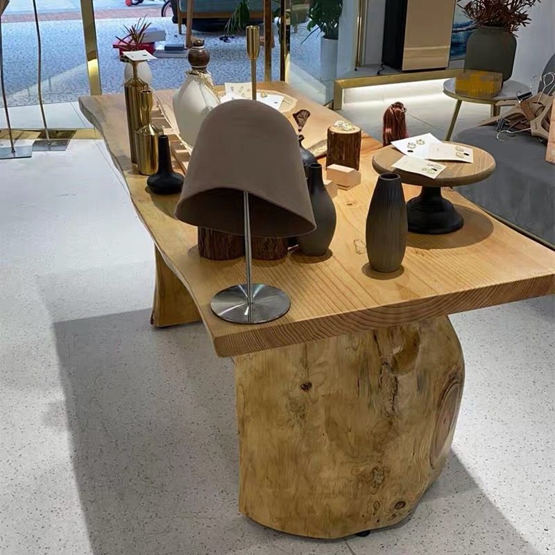 北欧实木展示桌服装店中岛流水台童装中间摆放原木展示台长方形桌,商业/办公家具,展示地台/底座,淘宝优惠券,粉丝福利购,淘宝优惠卷