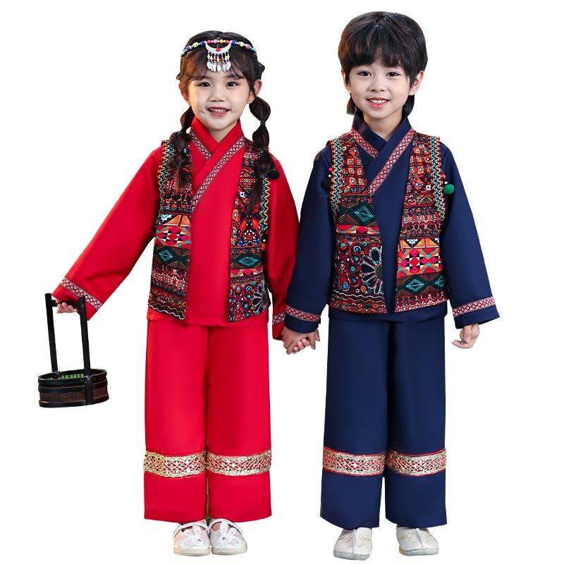 汉服男童春装儿童国风苗疆服装女宝宝春季长袖洋气儒雅唐装两件套,童装/婴儿装/亲子装,儿童演出服,淘宝优惠券,粉丝福利购,淘宝优惠卷