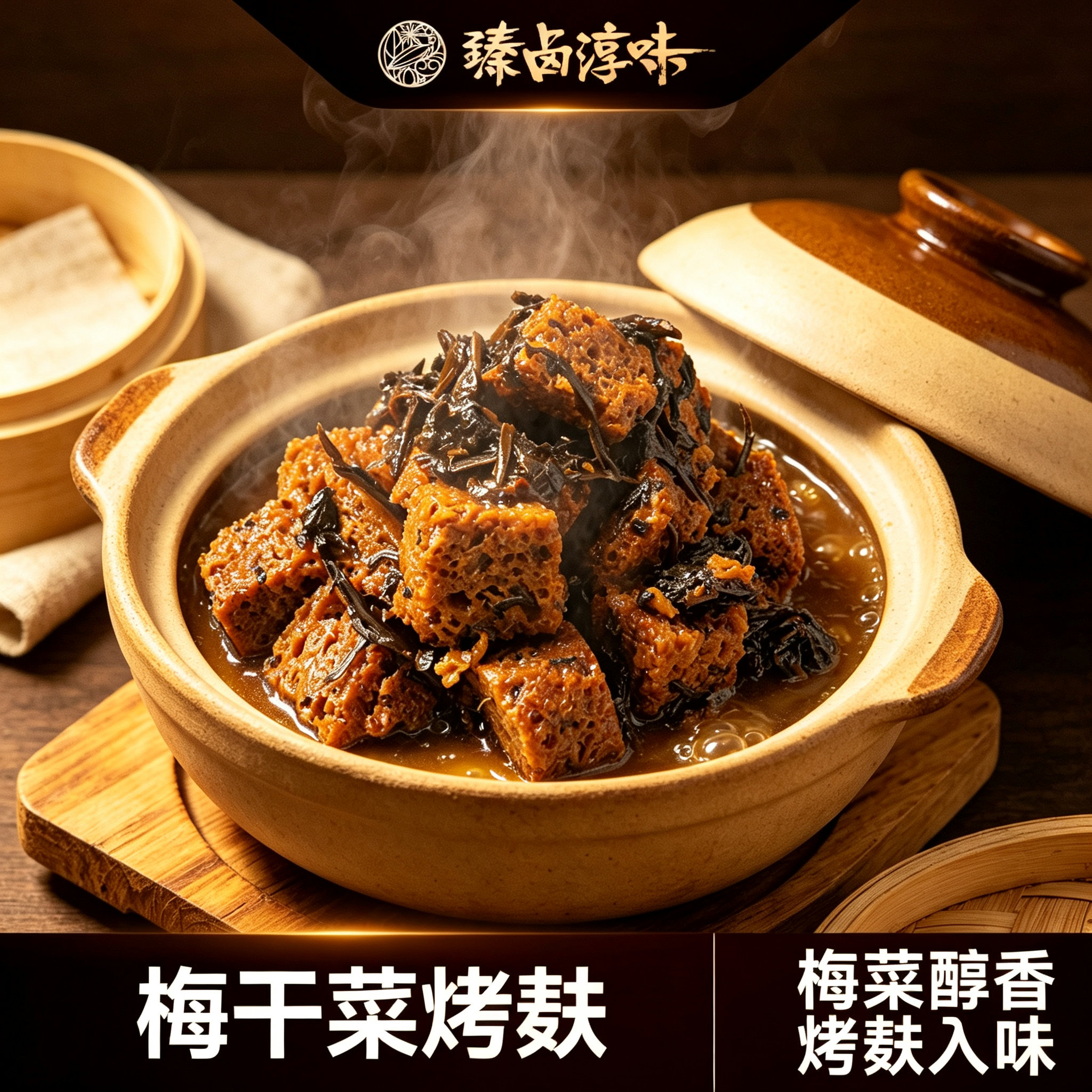老上海特产风味梅干菜烤麸面筋豆制品凉菜即食熟食素食零食下酒菜