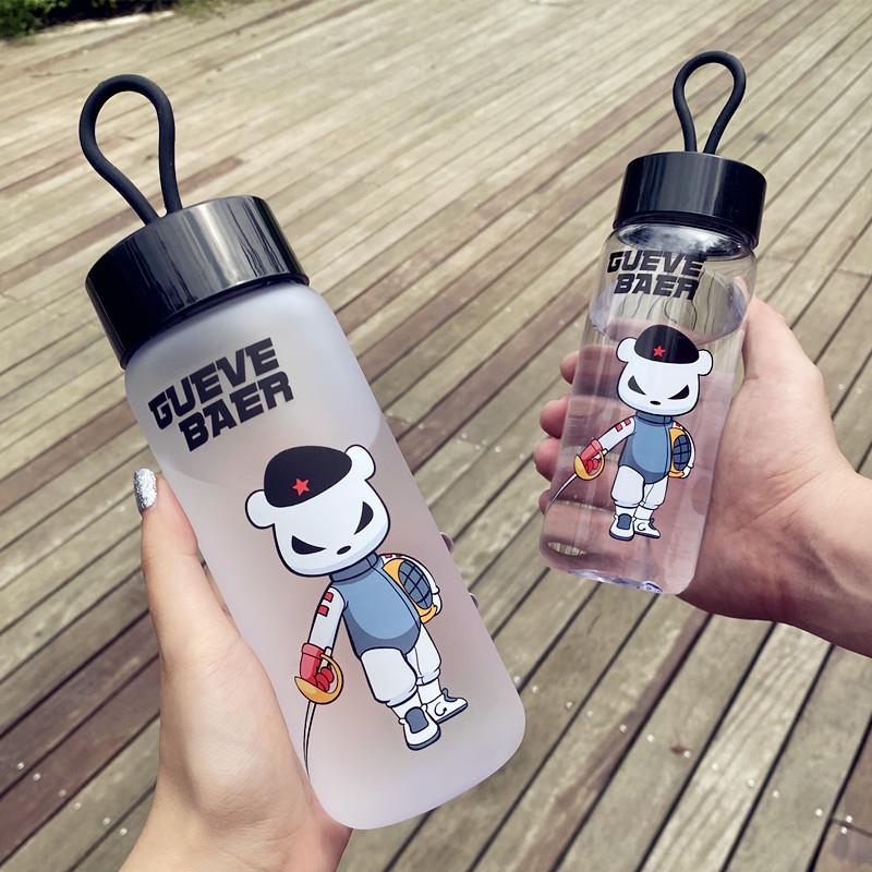 潮流夏季塑料水杯女男学生韩版杯子可爱便携夏天茶杯森系运动