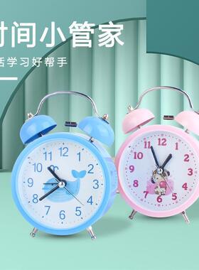 打铃铁闹钟圆形办公室桌面迷你小闹钟时间小管家学生台式教学时钟