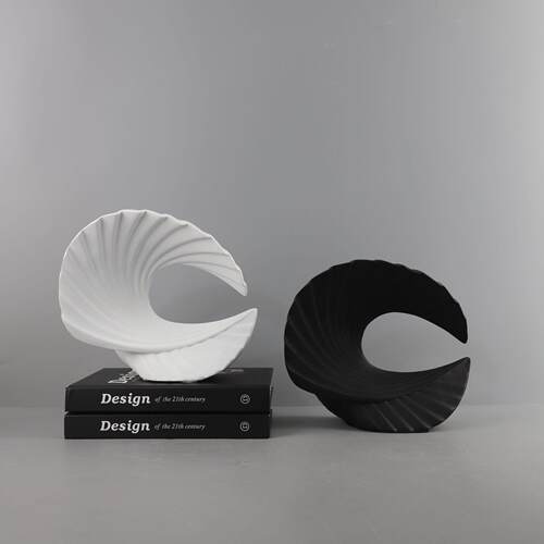 北欧海浪扇子工艺品树脂摆设客厅电视柜样板房展示柜摆件饰品手工