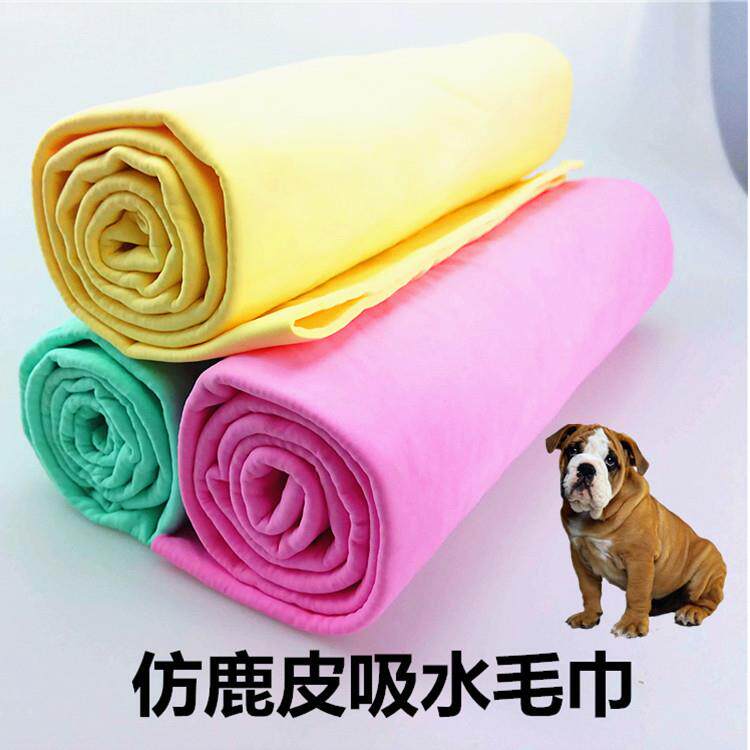 宠物吸水毛巾仿鹿皮洗澡清洁猫咪犬浴巾狗狗干发巾桶装金毛吸水巾