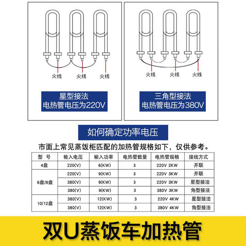 双U型蒸饭机发热管蒸饭箱烧水蒸饭车加热管电加热棒蒸饭柜电热管