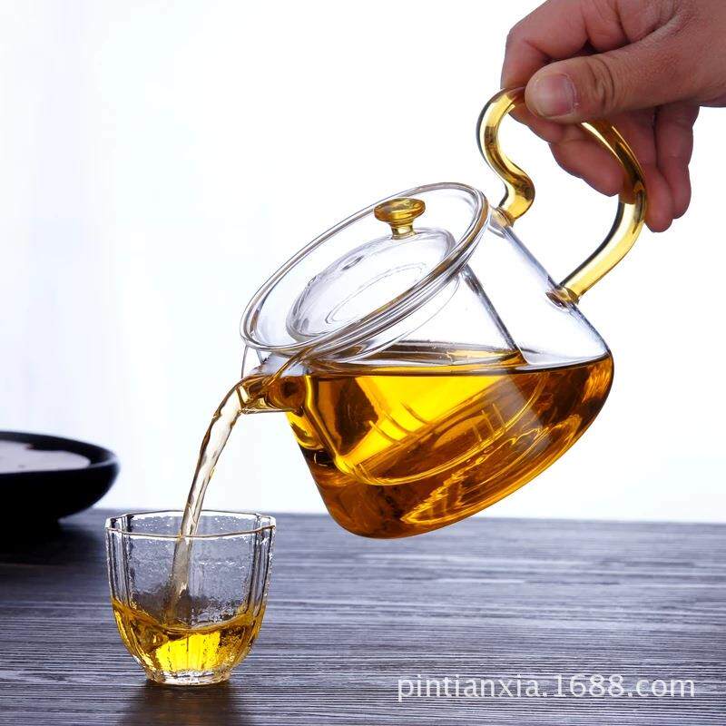 煮茶器透明耐热玻璃泡茶壶带过滤内胆可电陶炉加热煮茶泡茶壶