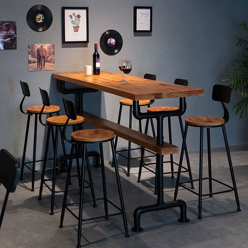 工业风吧台桌实木铁艺水管复古做旧家用餐厅酒吧咖啡奶茶休闲桌椅,住宅家具,吧台,淘宝优惠券,粉丝福利购,淘宝优惠卷