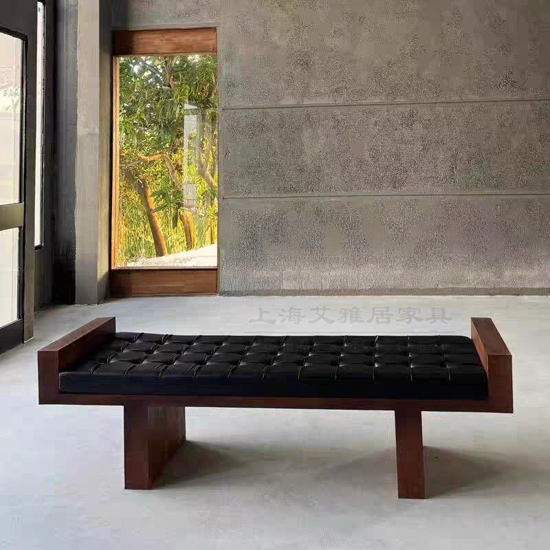 中古风皮艺卧室床尾凳设计师客厅沙发凳创意衣帽间换鞋凳餐厅长凳