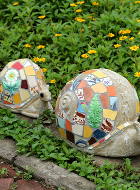 欧式别墅庭院大型动物装饰品创意室外园林小院子景观陶瓷蜗牛摆件