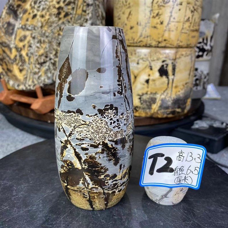 广西奇石天然草花石头国画石奇石摆件免漆打蜡不穿底天珠花瓶笔筒