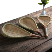 竹编托盘纯手工制作竹编淘米勺捞面勺沥水勺竹编饭筒饭店餐馆使用