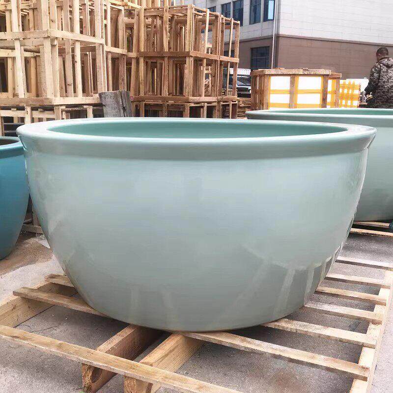 新中式青瓷陶瓷大缸庭院种树缸户外特大号花盆养鱼荷花缸定制水缸