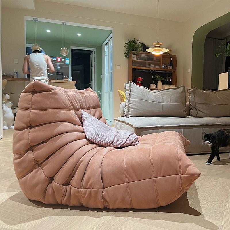 毛毛虫懒人沙发togo沙发单人躺椅写意空间休闲轻奢布艺防水污转角,住宅家具,布艺沙发,淘宝优惠券,粉丝福利购,淘宝优惠卷