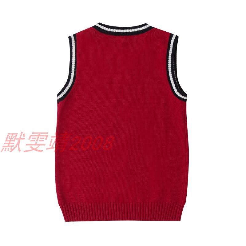 伊顿校服红色v领黑白条针织男童女童春秋英伦套头背心马甲09B111,童装/婴儿装/亲子装,马甲,淘宝优惠券,粉丝福利购,淘宝优惠卷