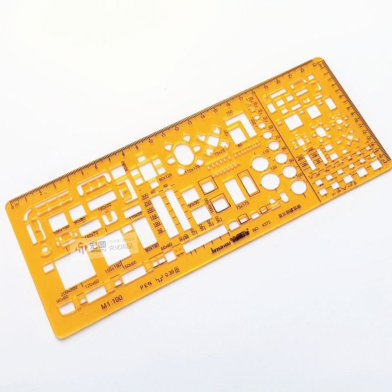 建筑家俱模板尺室内装修设计绘图模板 1:100 1:200双比例制图尺,文具电教/文化用品/商务用品,各类尺/三角板/量角器,淘宝优惠券,粉丝福利购,淘宝优惠卷