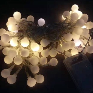 LED暖白灯串插电 电池款 10米 圣诞树灯串 3米节日装饰灯七彩灯