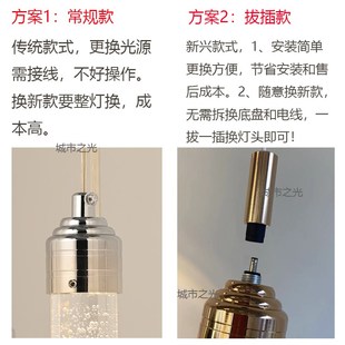 楼梯吊灯长吊灯复式楼梯间吊灯轻奢水晶别墅超长旋转楼梯中空客厅