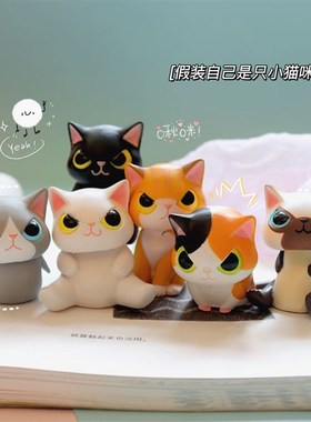 6款伪装猫咪的动物们猫咪扮装头套变装柴犬豚鼠手办迷你猫咪摆件