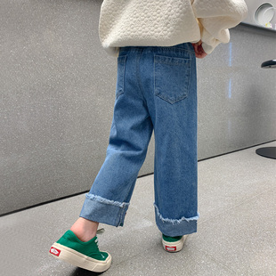 女童裤子春夏季2023新款春装长裤儿童装女宝宝时髦夏装牛仔阔腿裤