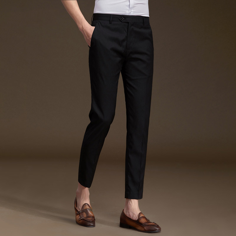 男裤子修身小脚西装七分八分九分商务西装裤夏季薄款休闲男士西裤