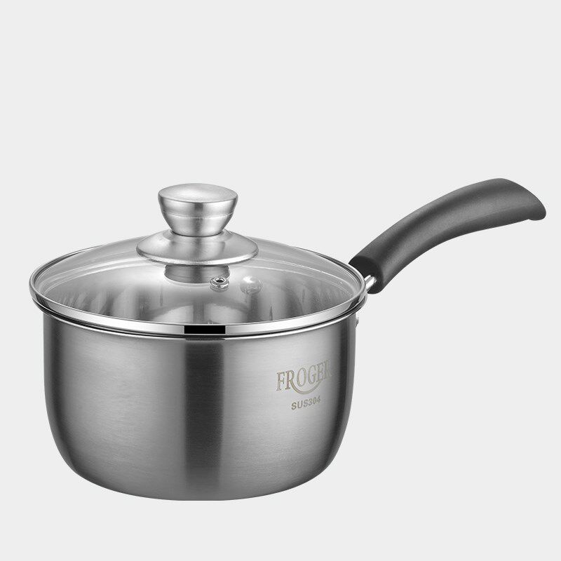 加厚不锈钢奶锅迷你小锅宝宝辅食锅双耳汤锅不粘锅单柄锅厚底