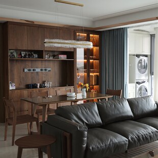 手匠实木全屋定制满墙去客厅化书柜一体顶天立地尺寸工厂定做书架