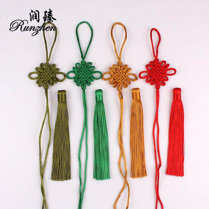 中国结小号纯手工编织挂件方胜结新年挂饰流苏穗子半成品配件