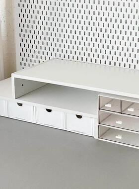 桌面增高架桌面收纳盒笔记本显示器抽屉式宿舍桌上电脑增高架