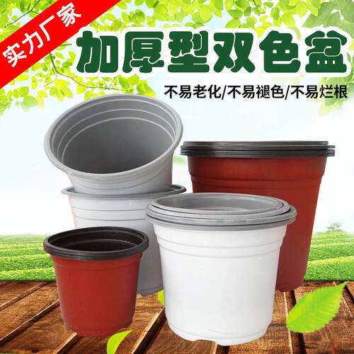 营养钵加厚双色盆一次性塑料花盆摔不坏简易育苗杯大号多肉种植盆