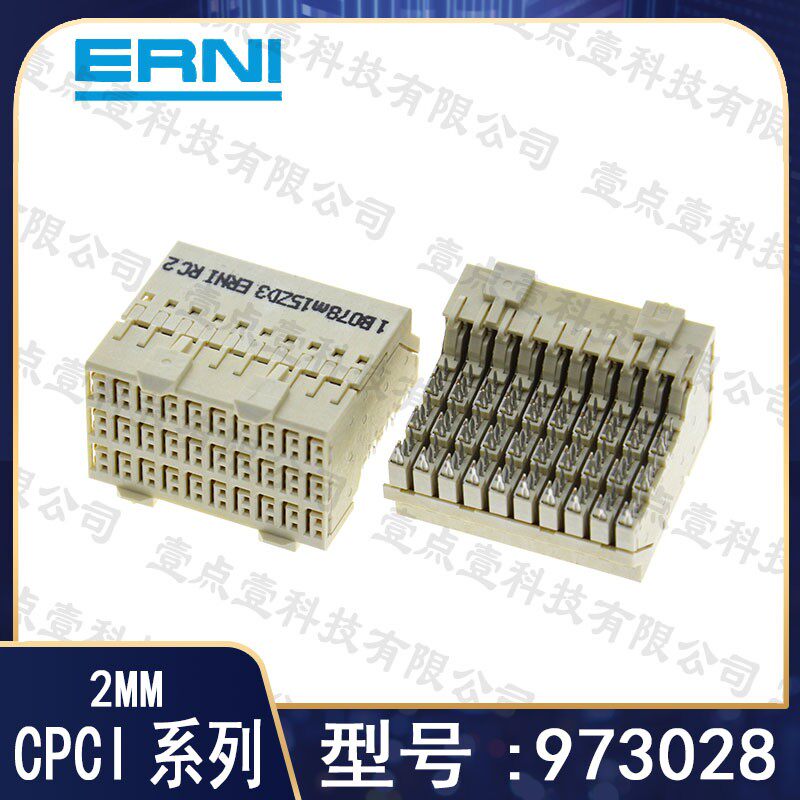 973028 CPCI高速连接器弯脚母头6*10P 60针