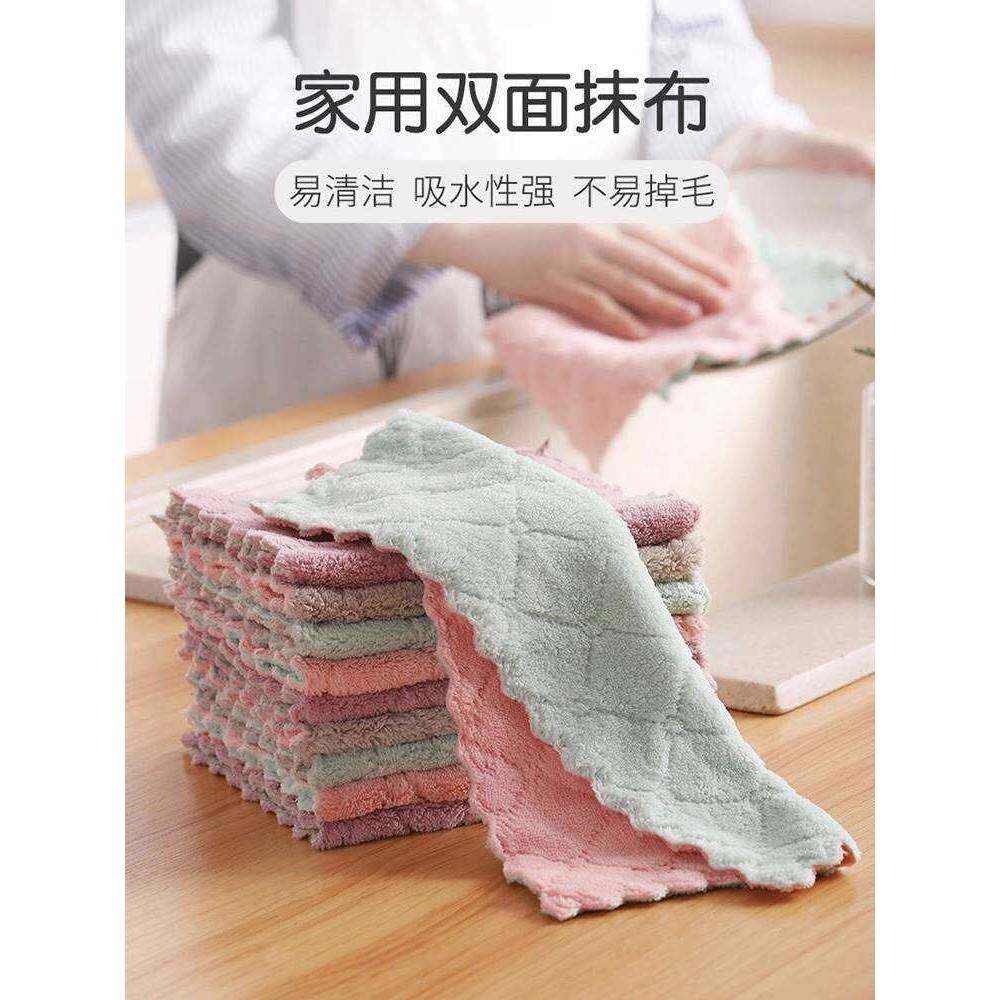 懒人株布厨房枺布嘛沫扶膜摸妈布家用麻布洗碗布。去油袜布不沾油