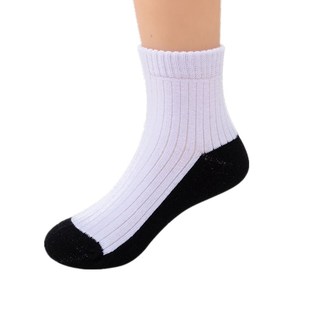 儿童袜子男童纯棉中筒袜黑底耐脏女童学生白色袜子秋冬中大童棉袜