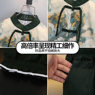儿童汉服短袖套装中小童薄款新中式周岁礼服幼儿园端午唐装表演装