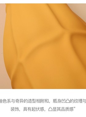 北欧艺术设计师花瓶几何陶瓷水培花器极简约样板房桌面矮柜子摆件