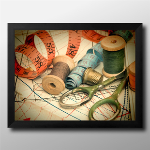 男装定制装饰画老裁缝挂画服装店背景墙画西服设计师工作室墙壁画