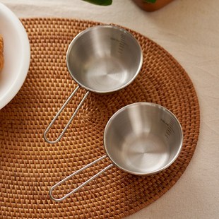 肆月 304不锈钢小调料碗家用级小碗带把手厨房烘焙用食品单个日式