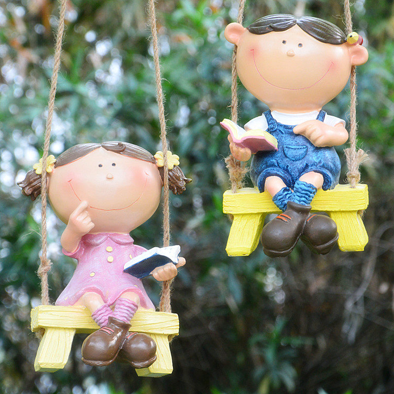 卡通小孩娃娃摆件花园庭院阳台园艺花盆景观制作提灯推车装饰工艺,家居饰品,装饰摆件,淘宝优惠券,粉丝福利购,淘宝优惠卷