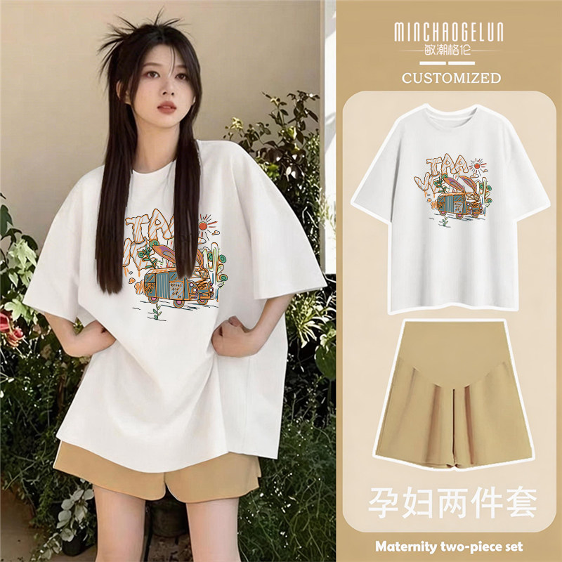 孕妇装夏天辣妈套装休闲洋气宽松图片
