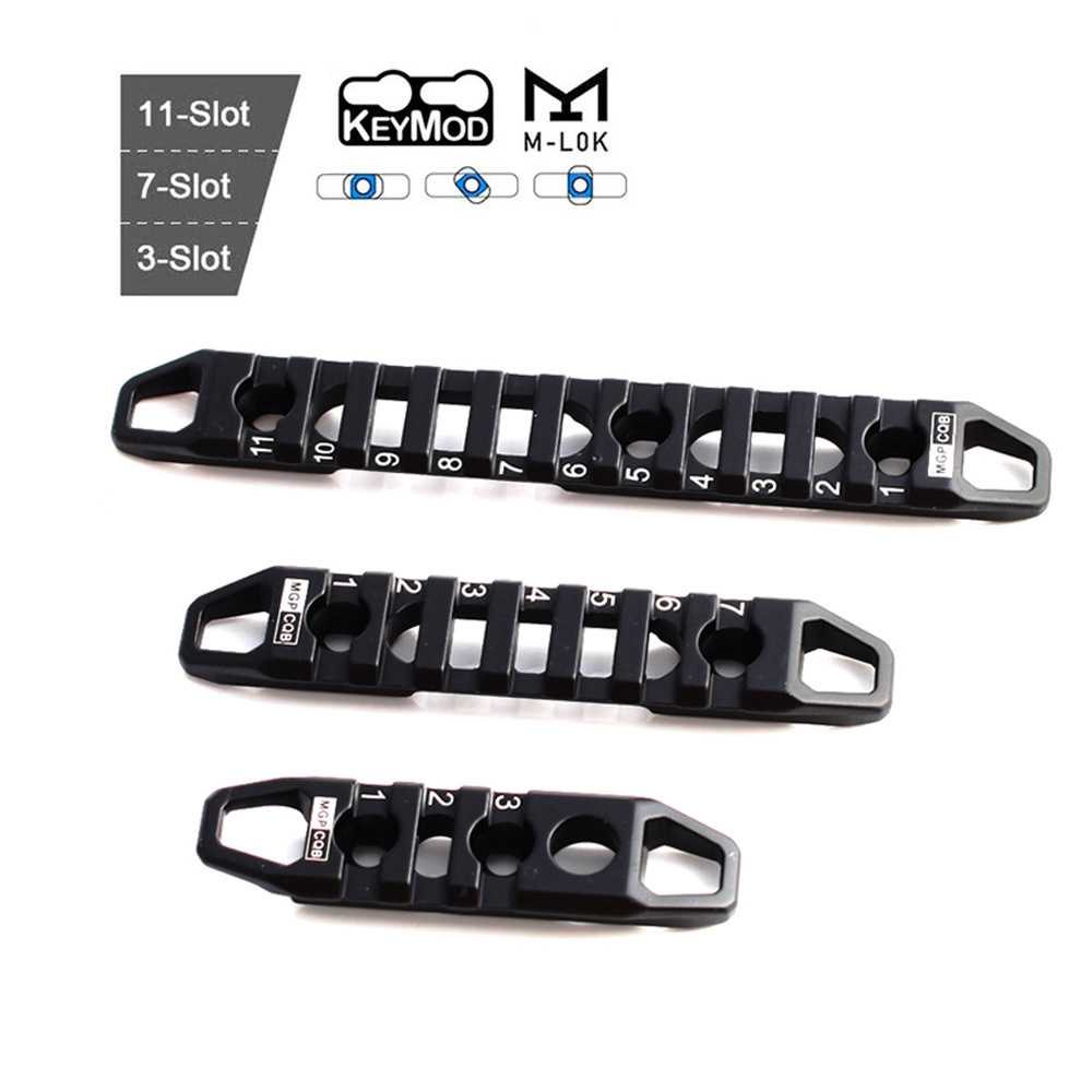 金属3/7/11槽导轨 Keymod&MLOK护木片 底座20mm导轨条夹具2种螺丝图片
