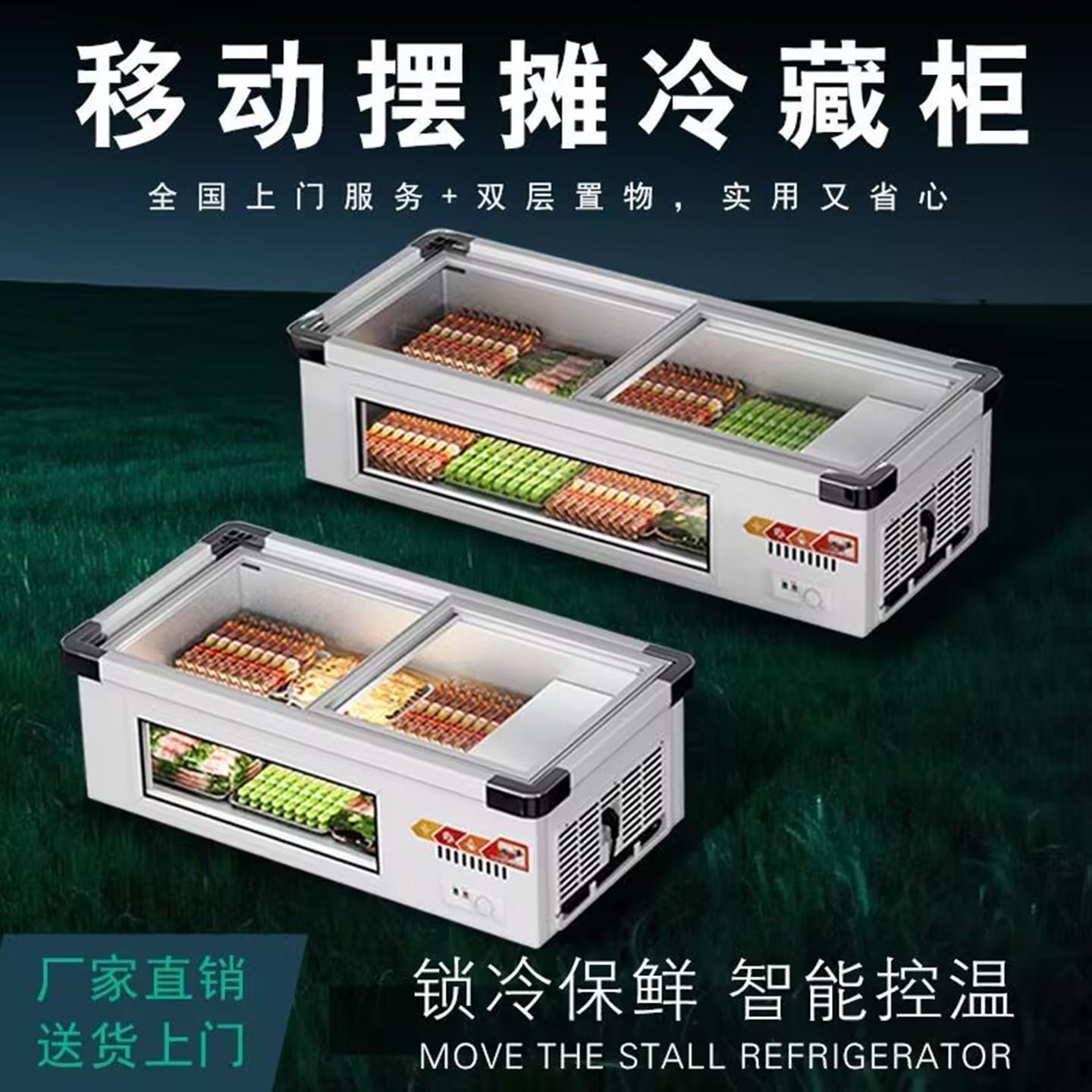 三轮车摆摊冷藏冷冻冰柜保鲜柜冷藏柜展示柜商用小型冷柜台式卧式