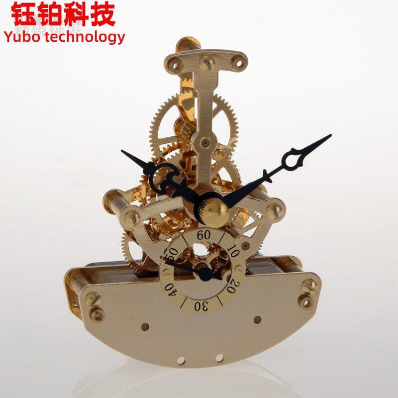 厂家货源 高档小型打铃落地钟芯银色镂空石英透视钟机芯 钟表配件
