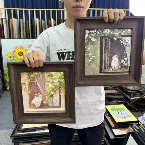 小猫北欧ins风装饰画适合客厅餐厅法式温馨挂画3030二联挂画S099