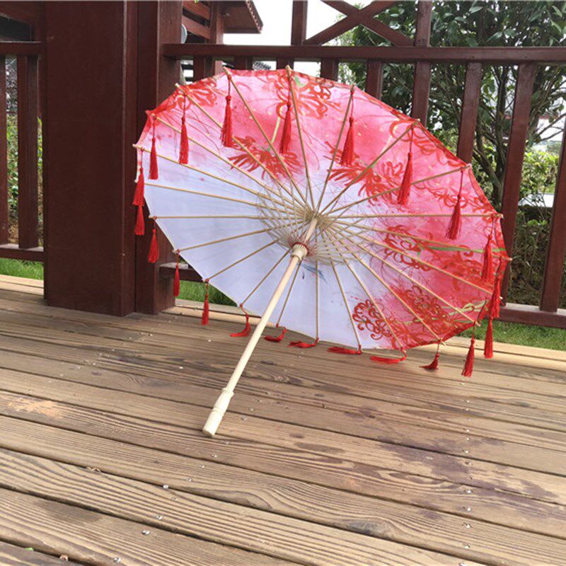彼岸花汉服花伞油纸伞古装女cos古风流苏拍照道具伞舞蹈伞装饰伞