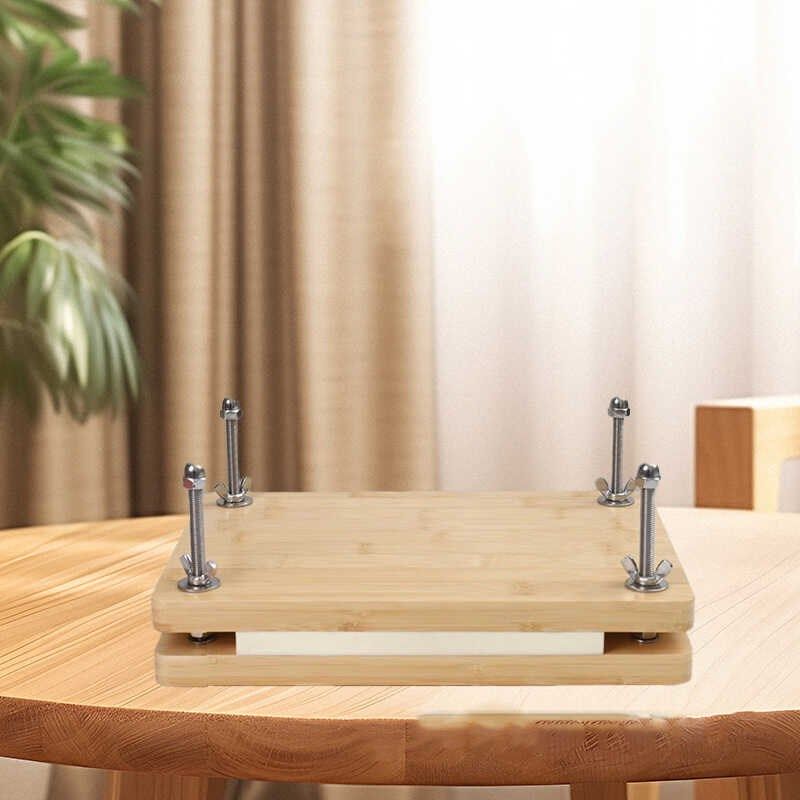 手工diy松木缝书夹纸压花器手工书本装订工具压板夹子木质打孔机