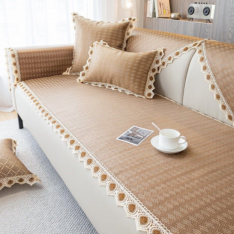 高端冰丝沙发垫夏季藤席靠背巾2025新款夏天沙发套罩防滑凉席坐垫,居家布艺,沙发垫,淘宝优惠券,粉丝福利购,淘宝优惠卷