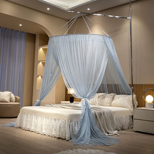 A类大号免安装圆顶吊顶蚊帐支架家用卧室公主床幔落地拼接子母床