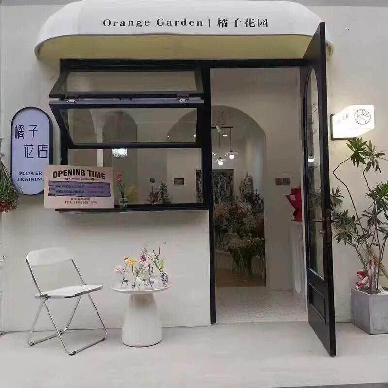 武汉网红上下折叠窗咖啡奶茶店吧台推拉窗任意悬停玻璃极窄上折窗